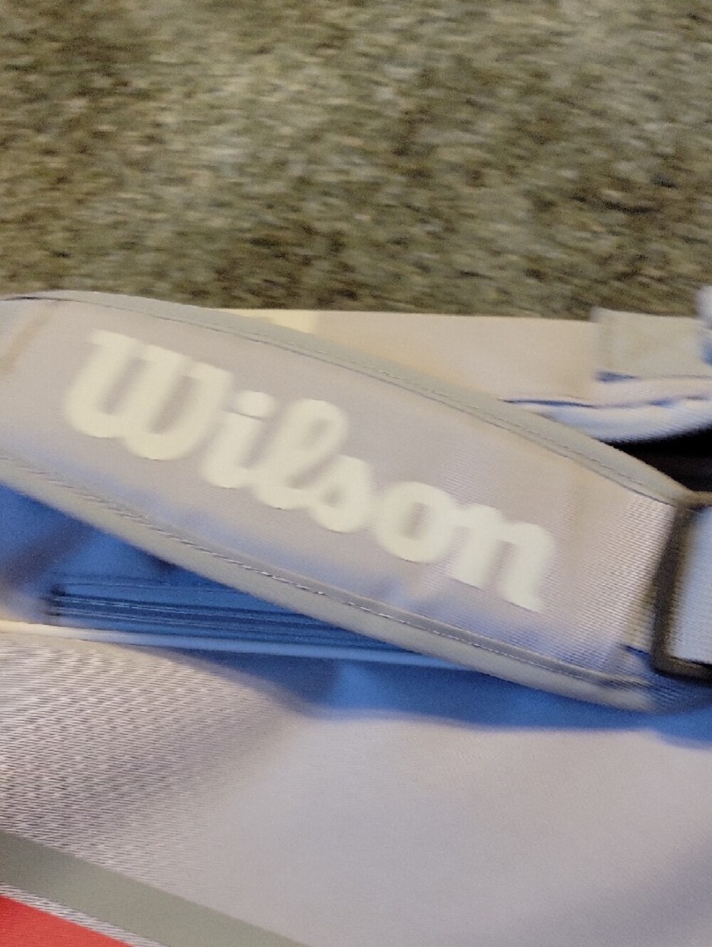 Wilson Light Gray Duffel Bag with Red Stripe - Picture 5 of 12
